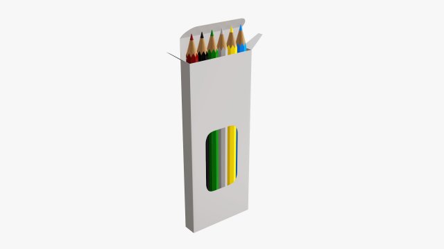 Colored pencil box 03 with window Modelo 3D .c4d .max .obj .3ds .fbx .stl .blend 