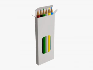 Bo&icirc;te &agrave; crayons de couleur 03 avec fen&ecirc;tre Modèle 3D