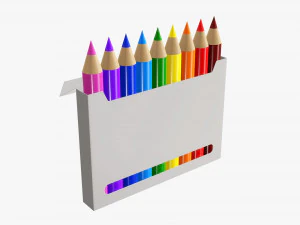 Bo&icirc;te &agrave; crayons de couleur avec fen&ecirc;tre Modèle 3D