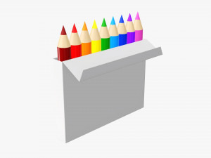 Colored pencil box with window 3D Model