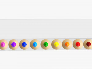 Colored pencil box with window 3D Model