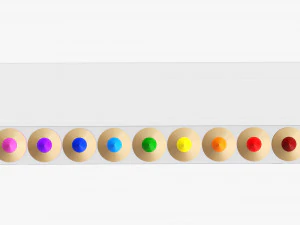 Colored pencil box with window 3D Model