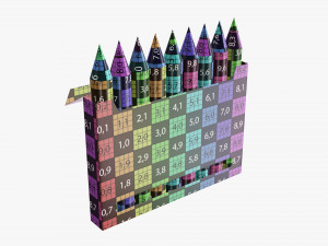 Colored pencil box with window 3D Model