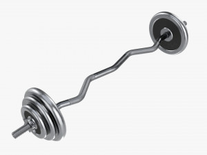 Curved weight bar with weights Modelo 3D