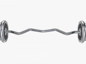 Curved weight bar with weights 3D 모델