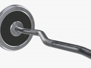 Curved weight bar with weights 3D 모델