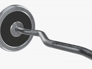 Curved weight bar with weights 3D Model