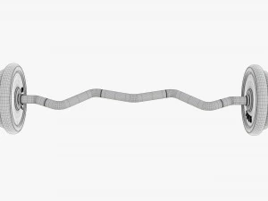 Curved weight bar with weights 3D Model