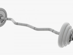Curved weight bar with weights 3D 모델