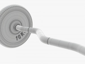 Curved weight bar with weights 3D 모델