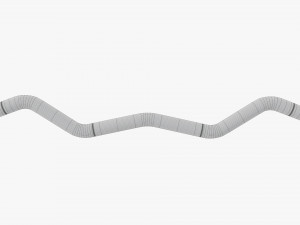 Curved weight bar with weights 3D 모델