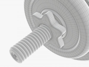 Curved weight bar with weights 3D 모델