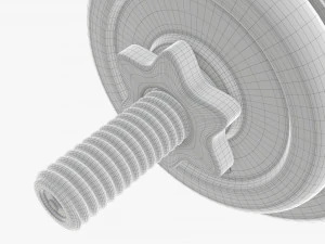 Curved weight bar with weights 3D Model