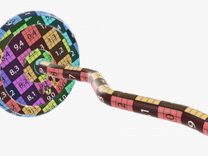 Curved weight bar with weights 3D 모델