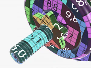 Curved weight bar with weights 3D Model
