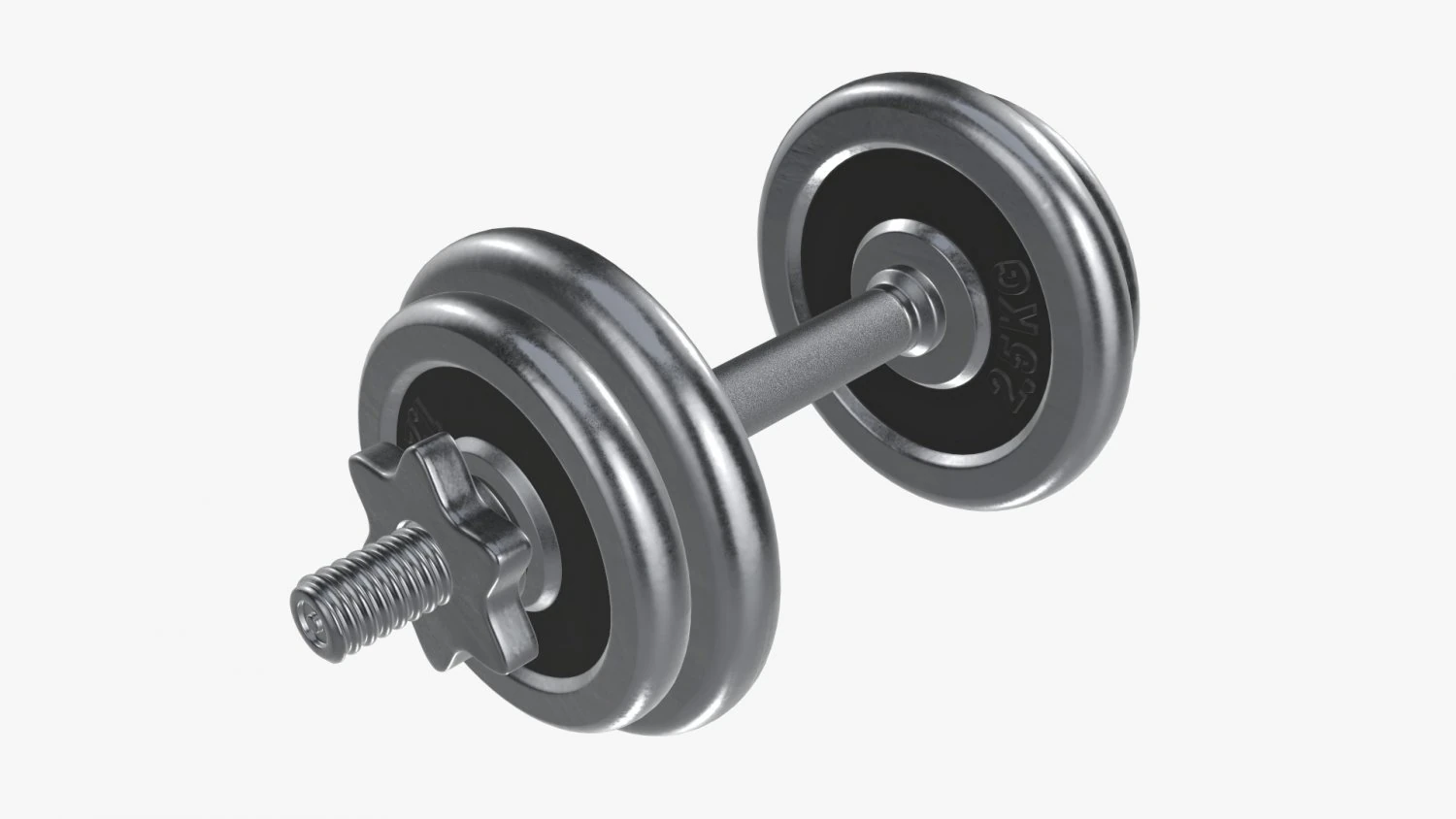 Dumbbell handle with weights 3D Model .c4d .max .obj .3ds .fbx .stl .blend 