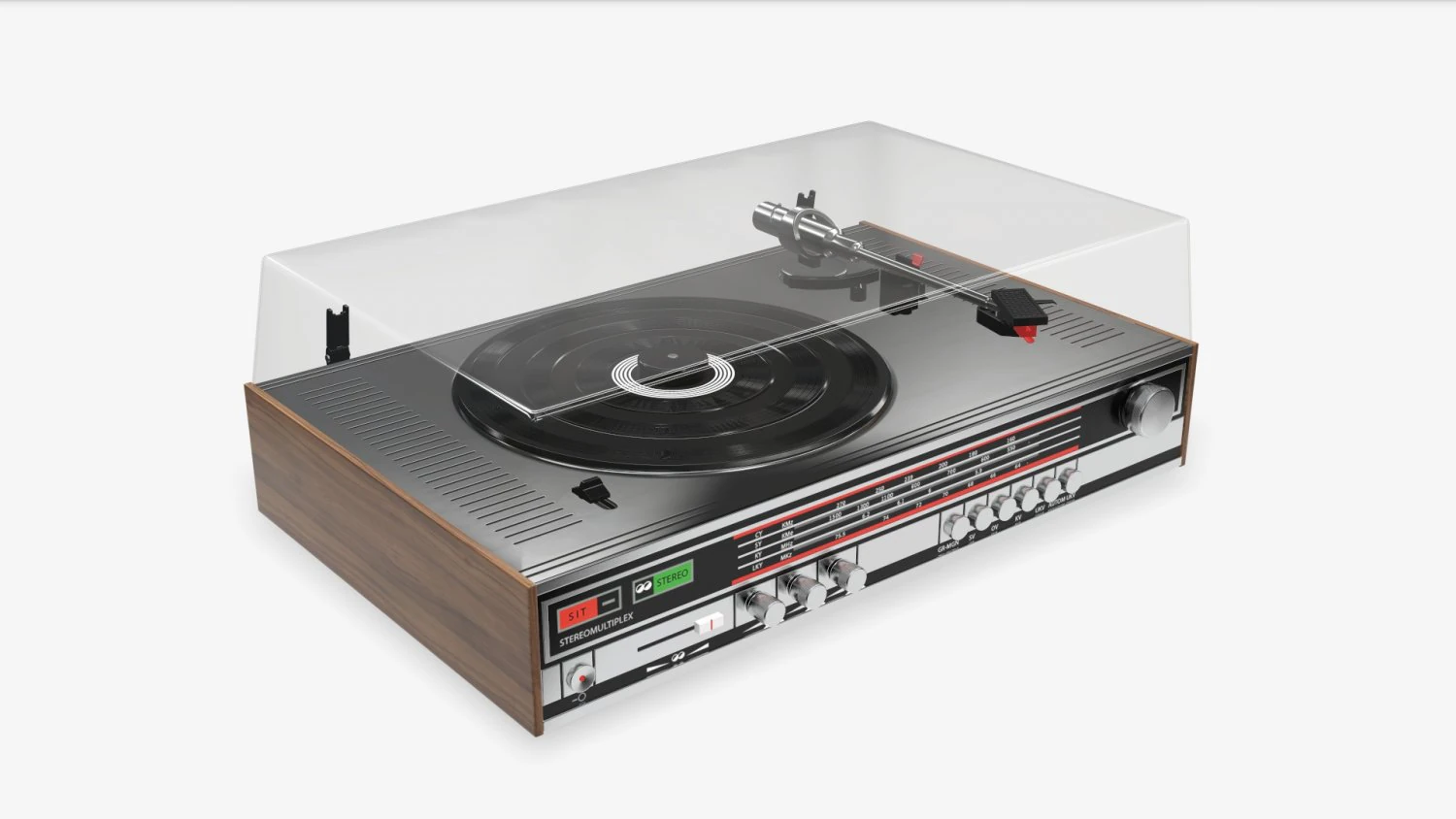 Vinyl turntable 3D Model .c4d .max .obj .3ds .fbx .stl .blend 