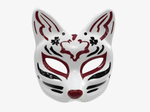 Half face kitsune mask 3D Model