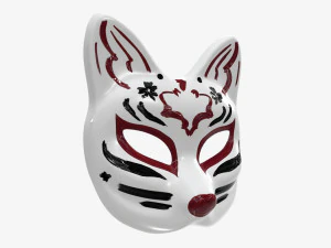 Half face kitsune mask 3D Model
