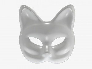 Half face kitsune mask Model 3D