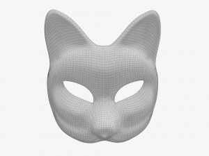 Half face kitsune mask Model 3D