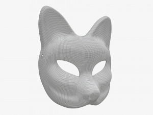 Half face kitsune mask Model 3D