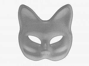 Half face kitsune mask Model 3D