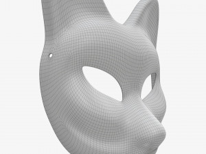 Half face kitsune mask Model 3D