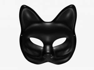 Half face kitsune mask carnival Modello 3D