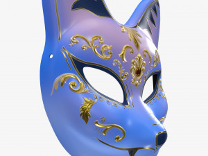 Half face kitsune mask carnival Modello 3D