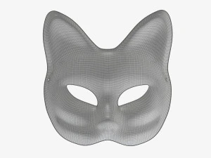 半顔きつねマスクカーニバル 3Dモデル