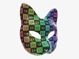 半顔きつねマスクカーニバル 3Dモデル