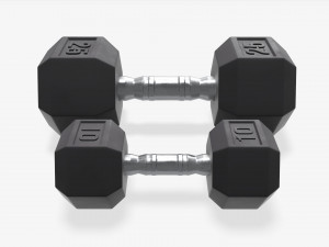Hexagonal rubberized dumbbells 01 3D मॉडल