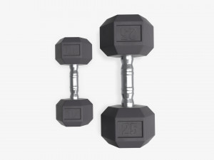 Hexagonal rubberized dumbbells 01 3D मॉडल