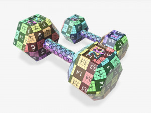Hexagonal rubberized dumbbells 01 3D मॉडल