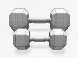 Hexagonal rubberized dumbbells 02 3Dモデル