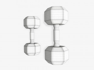 Hexagonal rubberized dumbbells 02 3Dモデル