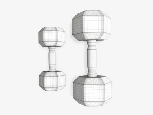 Шестиугольные прорезиненные гантели 02 3D Модель