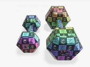Hexagonal rubberized dumbbells 02 3Dモデル