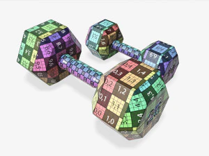 Шестиугольные прорезиненные гантели 02 3D Модель