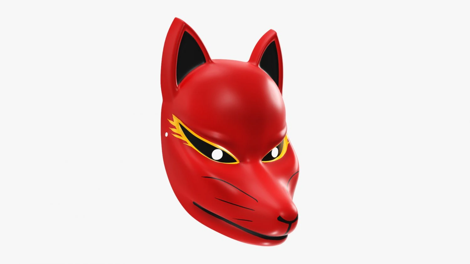 Japanese fox mask 01 3D Model .c4d .max .obj .3ds .fbx .stl .blend 