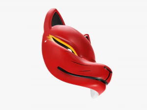 Japanese fox mask 01 3D Model