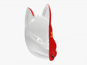 Japanese fox mask 01 3D Model
