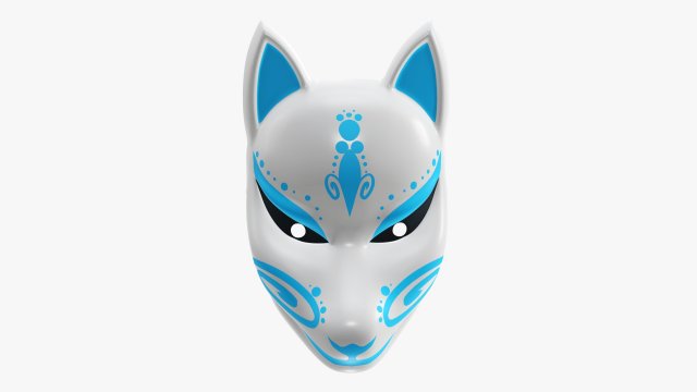Japanese fox mask 02 Modelo 3D .c4d .max .obj .3ds .fbx .stl .blend