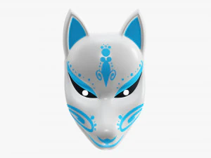 Maschera da volpe giapponese 02 Modello 3D