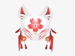 Kitsune demon fox mask 3D Model