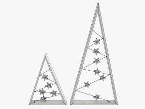 Modern Christmas tree wooden Modelo 3D