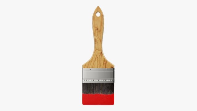 Painting brush regular 02 3D Model .c4d .max .obj .3ds .fbx .stl .blend