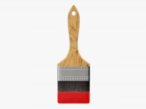 Кисть малярная обычная 02 3D Модель