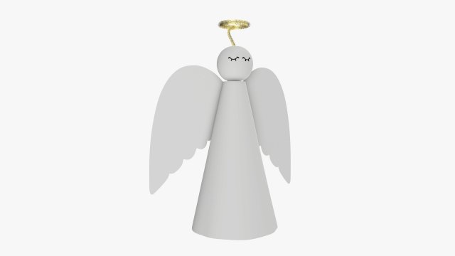 Paper angel with halo 3D Model .c4d .max .obj .3ds .fbx .stl .blend 